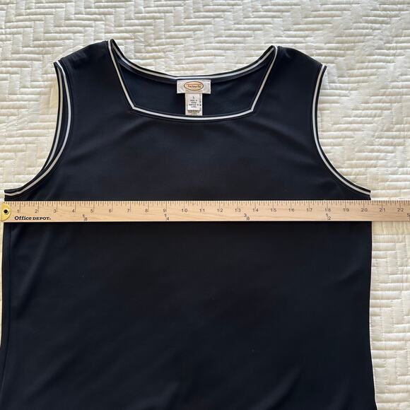 Talbots Black 3 Piece Skirt Outfit Suit Sleeveless Top & Cardigan Sweater Large - Picture 5 of 11